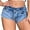 Blue, variant on Women's Jean Shorts Stretchy High Waisted Summer Low Waist Spicy Girls Plus Size Elastic Hole Women's Denim Shorts