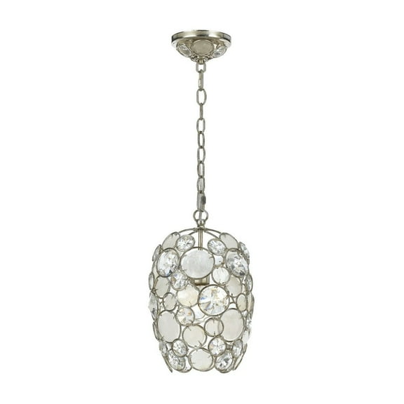 Crystorama Palla 1 Light Antique Silver Mini Chandelier - 8.5'' W x 13.75'' H