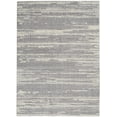 thumbnail image 3 of Nourison Textured Contemporary Stripes Grey/Ivory 5'3" x 7'3" Area Rug, (5' x 7'), 3 of 9