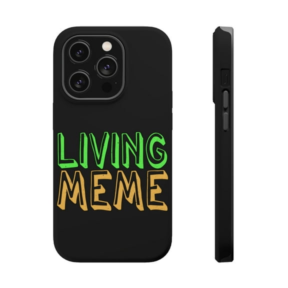 DistinctInk Tough Case for Apple iPhone 15 PRO (6.1" Screen), Compatible with MagSafe Charging - Living Meme