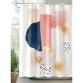 thumbnail image 2 of Watercolor Color Block Shower Curtain, Bohemian Art Nordic Waterproof Shower Curtain Set with 12 Hooks Lightweight Washable Fabric Shower Curtains for Bathroom 48x72 Inches, 2 of 6