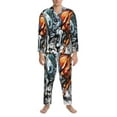 thumbnail image 3 of Naloa Four Running Horses Men’s Pajamas Set - Long Sleeve Button Down Sleep Shirt and Pajama Bottoms Sleepwear Set-XX-Large, 3 of 7