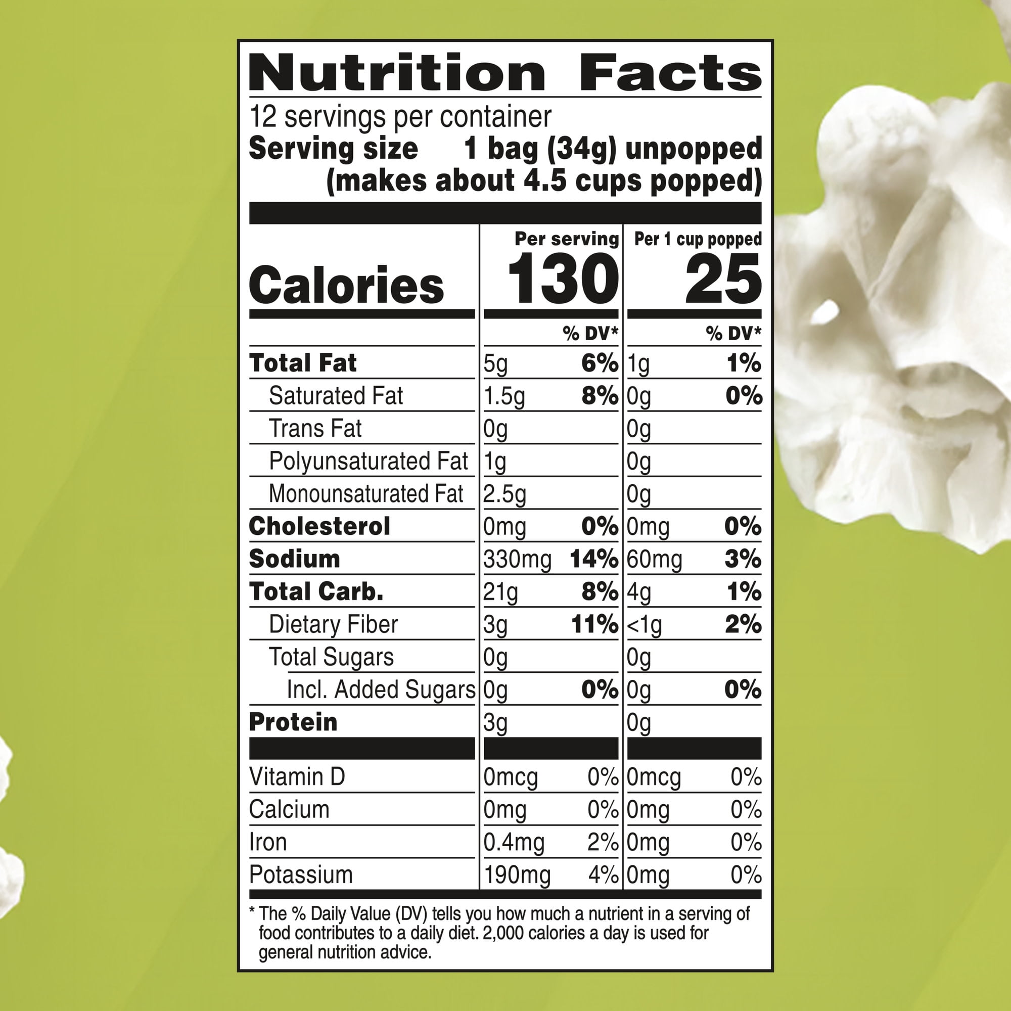 (4 pack) Orville Redenbacher’s Microwave Popcorn, Sea Salt Popcorn With Avocado Oil, 1.2 oz., 12-Count