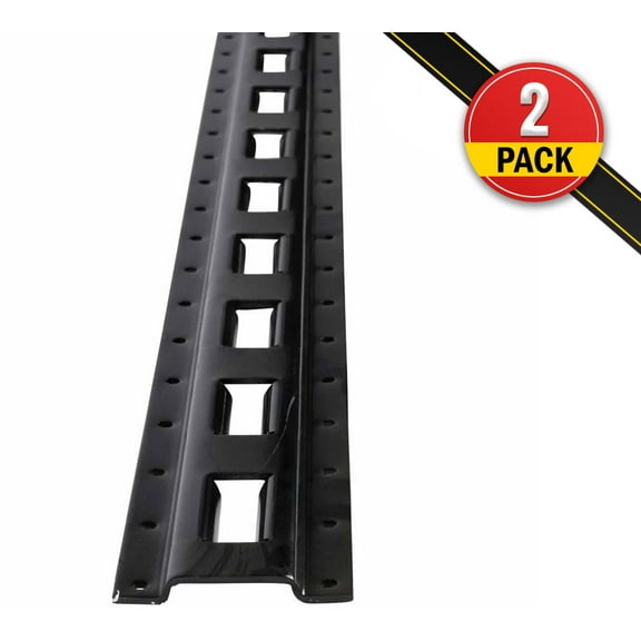 (2 Pack) 5 Ft Bolt-On Vertical E Track Rail - Black Powder Coated E Track Tie Down Rail for Trailers, Pickups, Trucks, Vans