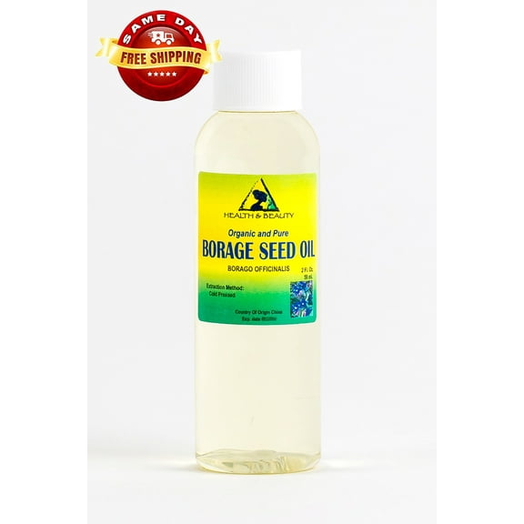 Borage Seed Oil Organic Carrier GLA-20% Cold Pressed Premium 100% Pure 2 oz