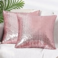 thumbnail image 2 of Unique Bargains Sequin Throw Pillow Covers 2 Glitter Decorative Pillow Cases Cushion Cover Pink 16" x 16", 2 of 6