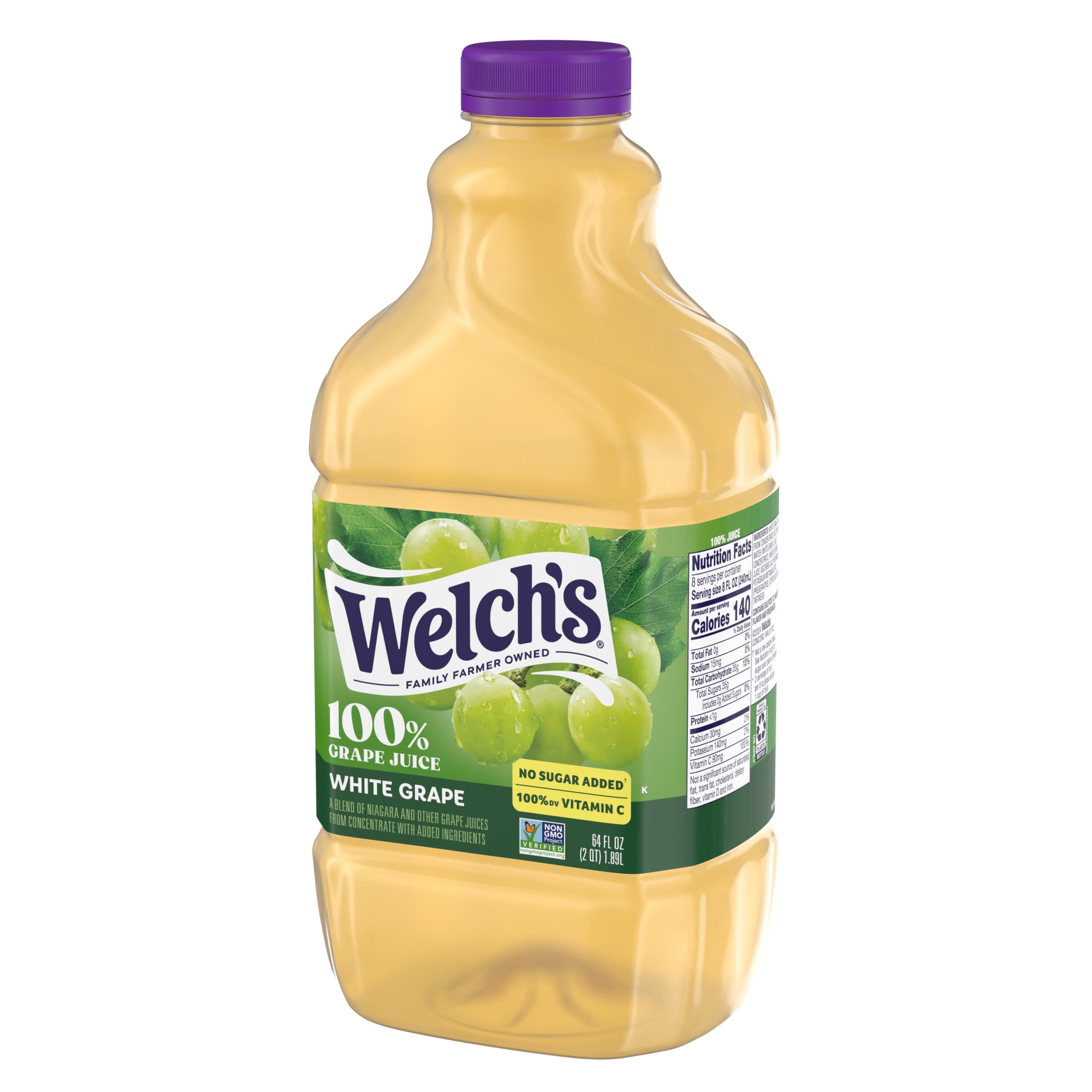 Welch's 100% Original Concord Grape Juice, White Grape, 64