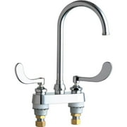 Chicago Faucets 895-317GN2AABCP 2 Handle LFD Wrist Kitchen Faucet - Polished Chrome