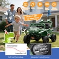 thumbnail image 6 of 12V Dinosaur Kids Ride On Car, 2 Seater Power Ride On Toy for Kids with Remote Control, Bluetooth, USB, 4 Wheel Suspension, Dinosaur Electric Toy Car for Boys and Girls Ages 2-4, Green, 6 of 8