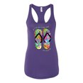 thumbnail image 2 of Wild Bobby, If I Can't Wear My Flip Flops I'm Not Going Colorful Sandals Streetwear Ladies Racerback Tank Top, Purple Rush, X-Large, 2 of 3