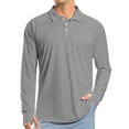 thumbnail image 2 of WTOBBY Men's UPF 50+ Long Sleeve Golf Shirt with Raglan Design, Lightweight Comfort, and Quick Dry Performance for Casual Athletic Wear in Sun ,Dark Gray L, 2 of 7