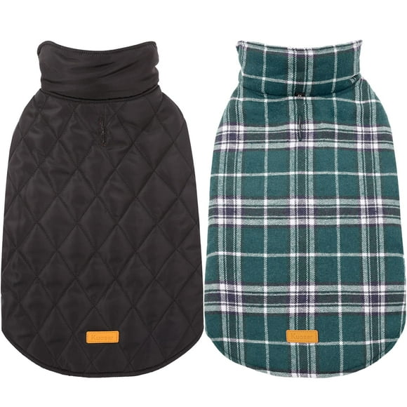 Kuoser Manteau Imperméable pour Chien, Veste Réversible pour Grands Chiens, Manteau d'Hiver Ajustable et Durable pour Chiots Araignés, Vêtements Chauds et Froids pour Chiots