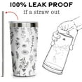thumbnail image 3 of 10 OZ Tumbler Stainless Steel Travel Coffee Mugs | Spill Proof Vacuum Insulated Coffee Tumbler Cup with Straw Lid | Flowers, 3 of 6