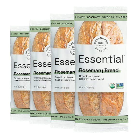 Essential Bake at Home Rosemary Sourdough Bread, Certified Organic, 16 oz, 4 Pack