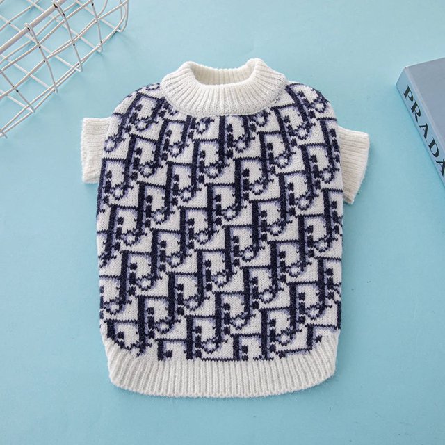 Luxury Dog Clothes Fashion Pet Sweater Dog Knitted Sweater Pomeranian Clothes Schnauzer Cardigan Sweater Dog Apparel Costumes ShopWise Round