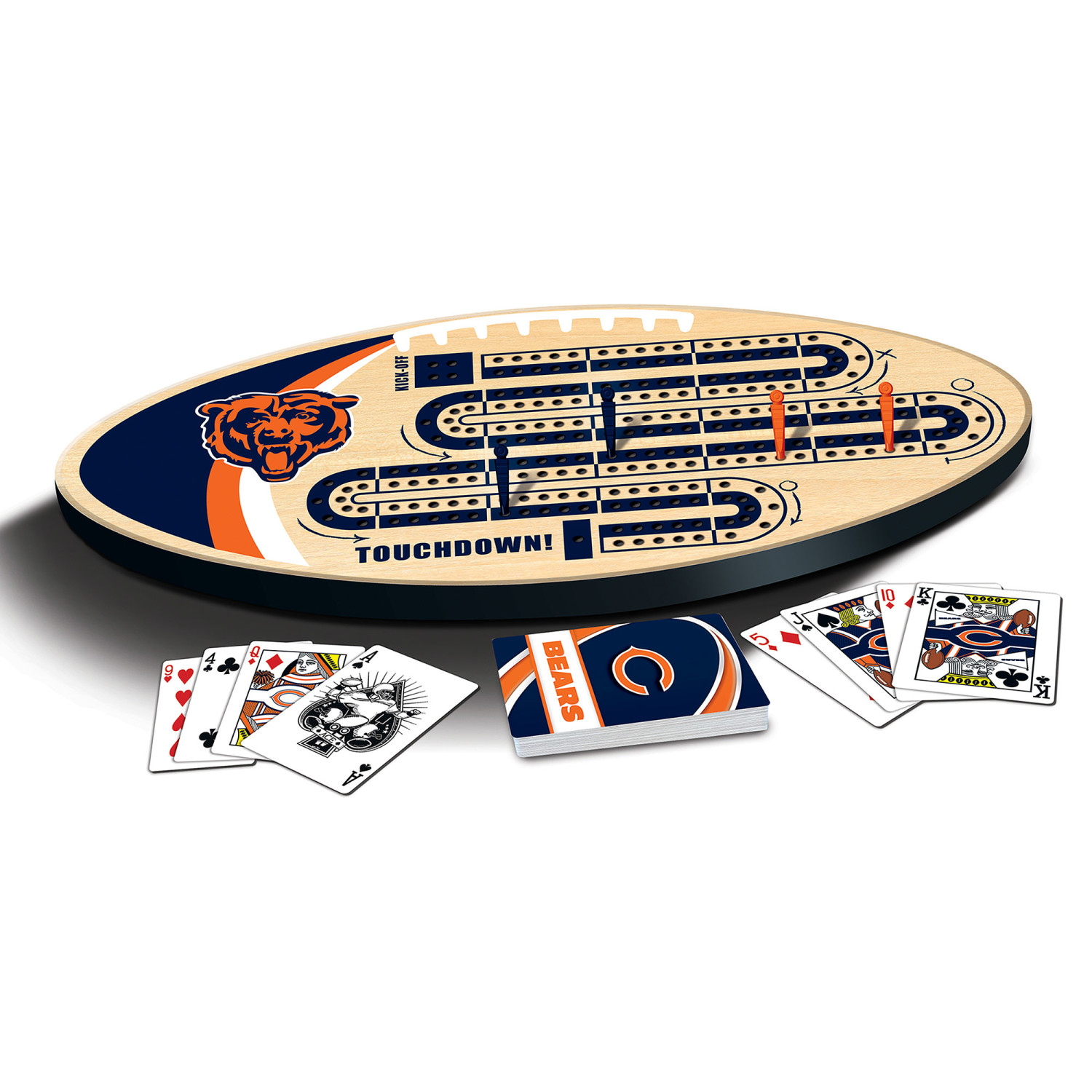 MasterPieces Officially Licensed  NFL Chicago Bears Wooden Cribbage Game for Adults