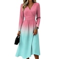 thumbnail image 2 of BOMYJESK Summer Dresses for Women Slim Fit Ruffle Hem Swing a Line Dress Pleated Formal Lightweight Breathable Dress Light pink XL, 2 of 5