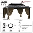 thumbnail image 2 of Pakunoda 4 Panel 13' X 6.5' Outdoor Curtains for 12' X 14' Gazebo, Waterproof Outdoor Privacy Curtain Panel set of 4, Sand(Curtain Only), 2 of 8