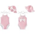 thumbnail image 2 of Fozruso Toddler Kids Girl Swimsuit Baby Bow Swimwear Infant 1 Piece Beach Swim Suit With Hat Baby Girl Bathing Suits Swimwear Sets Sizes 6-12 Months, 2 of 6