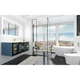 thumbnail image 3 of Solaria 48" Blue Wood Floating Vanity with White Top and Glass Facade, 3 of 10