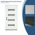 thumbnail image 5 of 36" x 80" White Finished Fiberglass Entry Door，4-Lite Frosted Glass Low-E Glass，Vinyl Brickmould Frame, Right-Hand Inswing Design, 5 of 6