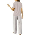 thumbnail image 3 of UVN Womens Pajamas Sets Short Sleeve Tops and Long Pants 2 Piece Outfit Casual Loose Sleepwear Nightwear Soft Pjs Lounge Sets, 3 of 7