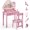 Pink, variant on OLAKIDS Kids Vanity with Lights, Princess Makeup Dressing Desk with Mirror, Jewelry Hanger, Toy Accessories, Storage Drawers, Toddler Table and Chair Set Pretend Playset for Girls Aged 3-6
