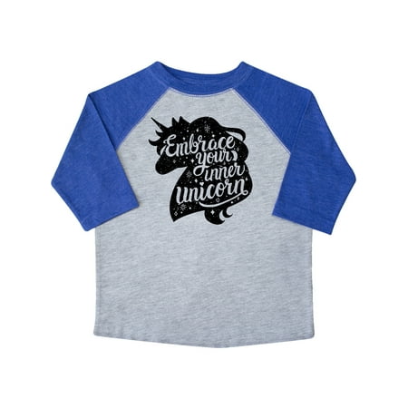 

Inktastic Embrace Your Inner Unicorn with Silhouette in Black Grunge Gift Toddler Boy or Toddler Girl T-Shirt