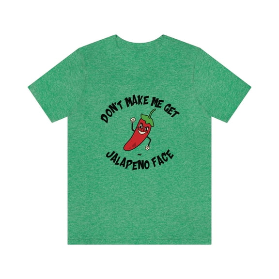 Jalapeno Face T-shirt Unisex, Funny Pepper Lover Short Sleeve Tee,  Green, Large