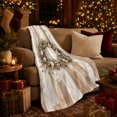 thumbnail image 3 of Farmhouse Wreath Wood Plank Flannel Blanket, Cozy Rustic Sofa Throw for Cottage Lovers and Farmhouse Fans, Warm Bedroom Reading Nook Home Decor, Housewarming Christmas Gift, 3 of 9