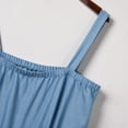 thumbnail image 7 of Wycnly Womens Jumpsuits Elastic Waist Vintage Denim Loose Strap Long Jumpsuits with Belt Trendy Solid Square Neck Sleeveless Maxi Summer Rompers Light Blue xl, 7 of 7