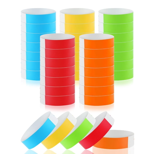 Pulseras adhesivas de colores impermeables BEVTEE, 500 piezas