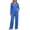 Blue, variant on Busydd Women's Pajama Sets Long Sleeve Turndown Collar Button Top and Trousers Two Piece Sleepwear Trendy Solid Color Ribbed Fall Pajamas S