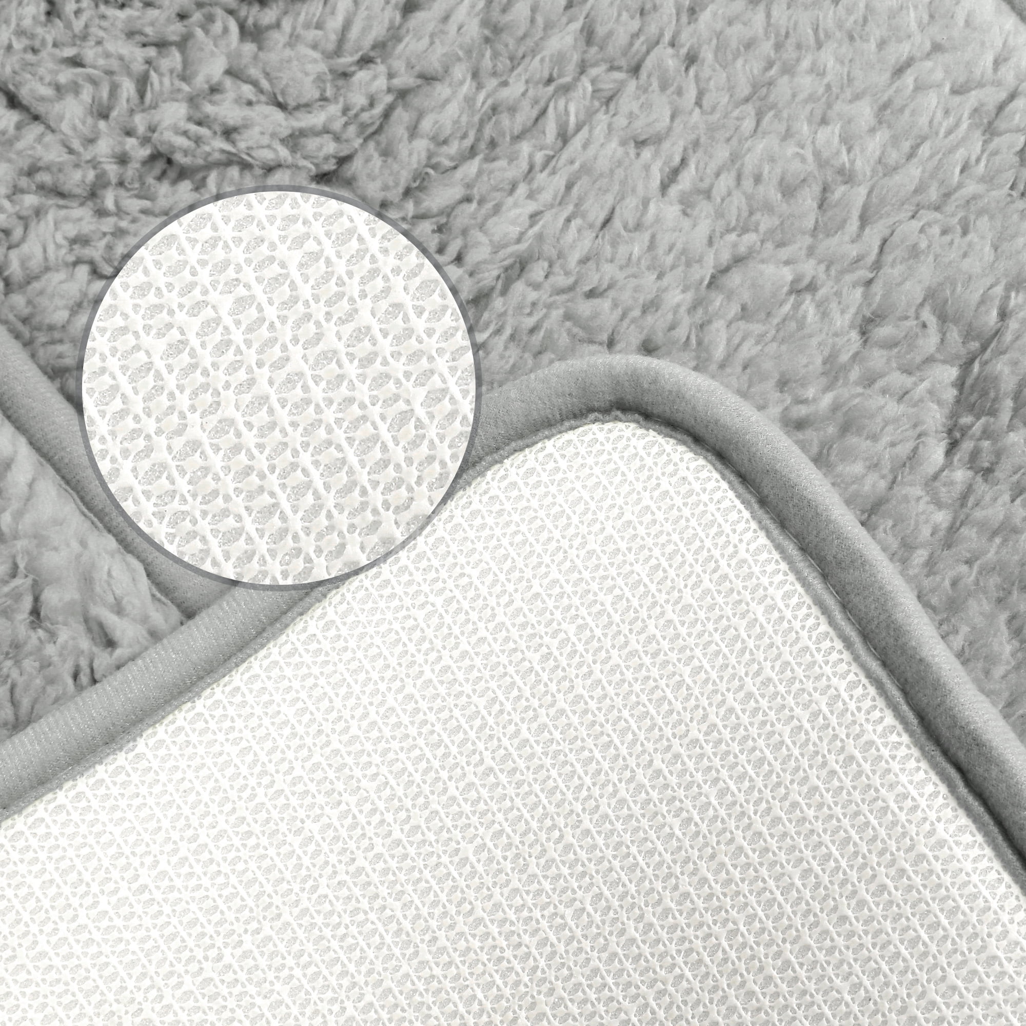 Unique Bargains Plush Shaggy Rugs Mat Absorbent Bath Rugs Grey 20" x 32"
