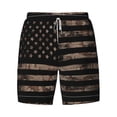 thumbnail image 4 of Lsque Mens Swim Trunks American Flag with Desert Camouflage Pattern - Bathing Suit Compression Liner - Beach Swim Shorts Swimwear - (S-3XL) - Stretch Quick Dry -Small, 4 of 9