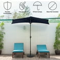 thumbnail image 6 of Pure Garden 9ft Half Umbrella for Balcony, Porch, or Deck, Navy Blue, 6 of 16