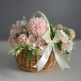 thumbnail image 4 of Tejido de mimbre, con asa y cinta blanca, cestas para niñas de las flores para bodas, decoración de jardín (l), 4 of 5