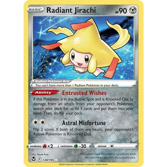 Pokemon Sword & Shield Silver Tempest Radiant Rare Radiant Jirachi #120