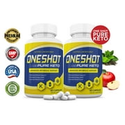 One Shot Pure Keto Pills Advanced BHB Boost Ketogenic Supplement Exogenous Ketones for Men Women 60 Capsules 2 Bottles