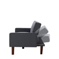 thumbnail image 5 of 74.8” Convertible Sofa Bed Modern Linen Sofa Couch with Armrest, Adjustable Back, Wood Frame for Small Space Living Room Furniture, Dark Grey, 5 of 11