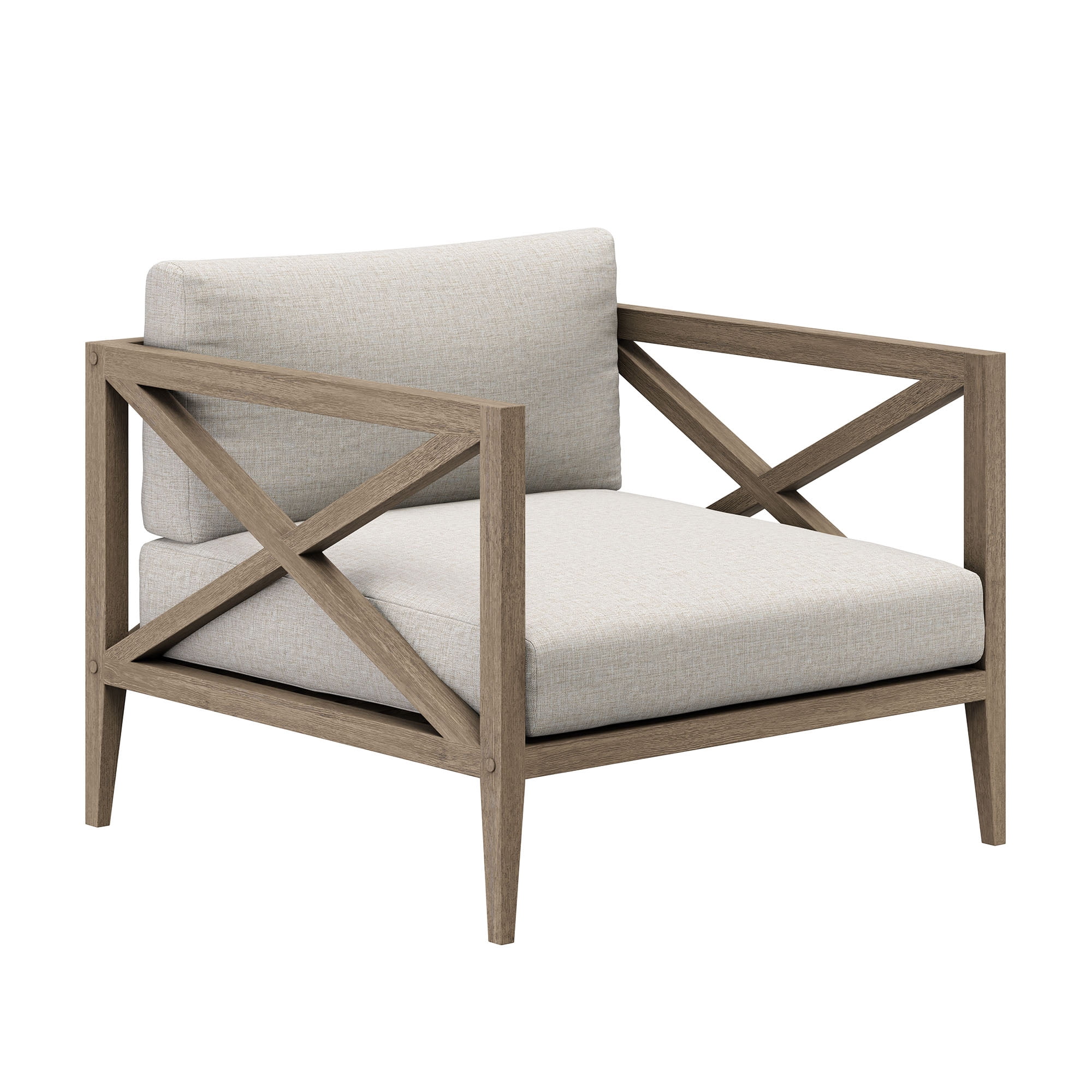 Northlake Outdoor Teak Armchair in Weathered Gray Pebble