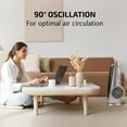 thumbnail image 3 of OVENTE Oscillating Tower Fan with Remote Control, 3-Speed LCD Panel & 8H Timer, 30.5" Quiet & Bladeless Indoor Standing Floor Fan, Blows Cold Air for Home, Bedroom, Living Room or Office, Silver TF88, 3 of 8