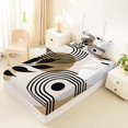 thumbnail image 4 of Castle Fairy Minimalist Leaf Twin Sheet Sets 3pcs for Adults, Geometric Art Bedding for Bedroom, Black Beige, 4 of 6