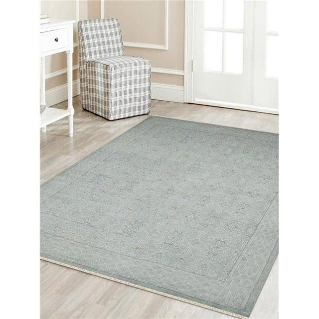Amer Rug EMP10609 Tapis de Zone Noué à la Main Bleu Clair - 6 x 9 Pieds
