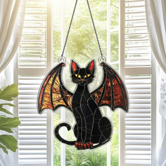 Black Cat Acrylic Suncatcher, Black Cat Ornaments, Black Cat Decor, Black Cat Gifts For Women Men, Black Cat SunCatcher For Window Hanging