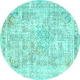 thumbnail image 1 of Ahgly Company Indoor Round Persian Turquoise Blue Traditional Area Rugs, 8' Round, 1 of 4