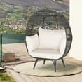 thumbnail image 2 of Costway Fauteuil Oeuf en Rotin Osier Surdimensionné pour Patio, Panier Lounge, 4 Coussins, Intérieur et Extérieur, 2 of 9