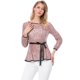 thumbnail image 3 of AllegK Blusas Tops Peplum De Encaje Semitransparente De ManLarCon CintuAnudaPaMujer RoL, 3 of 6