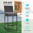 thumbnail image 5 of SPECSTAR Outdoor Wicker Bar Stools Set of 2, Patio Rattan Furniture with Cushions, Black, 5 of 8
