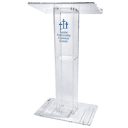 Kingdom Idaho Personalized Acrylic Pulpit with Shelf | Durable and Stylish Podium for Churches, Schools, and More